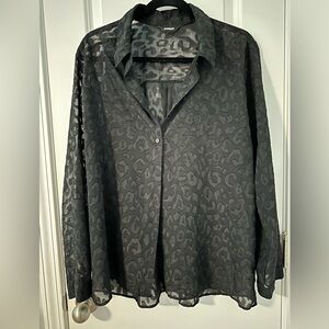 EUC sheer leopard top